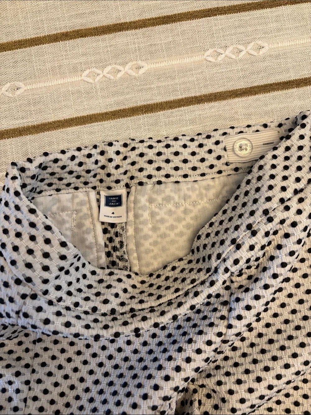 Janie and Jack Black Peplum Top with White and Black Pants